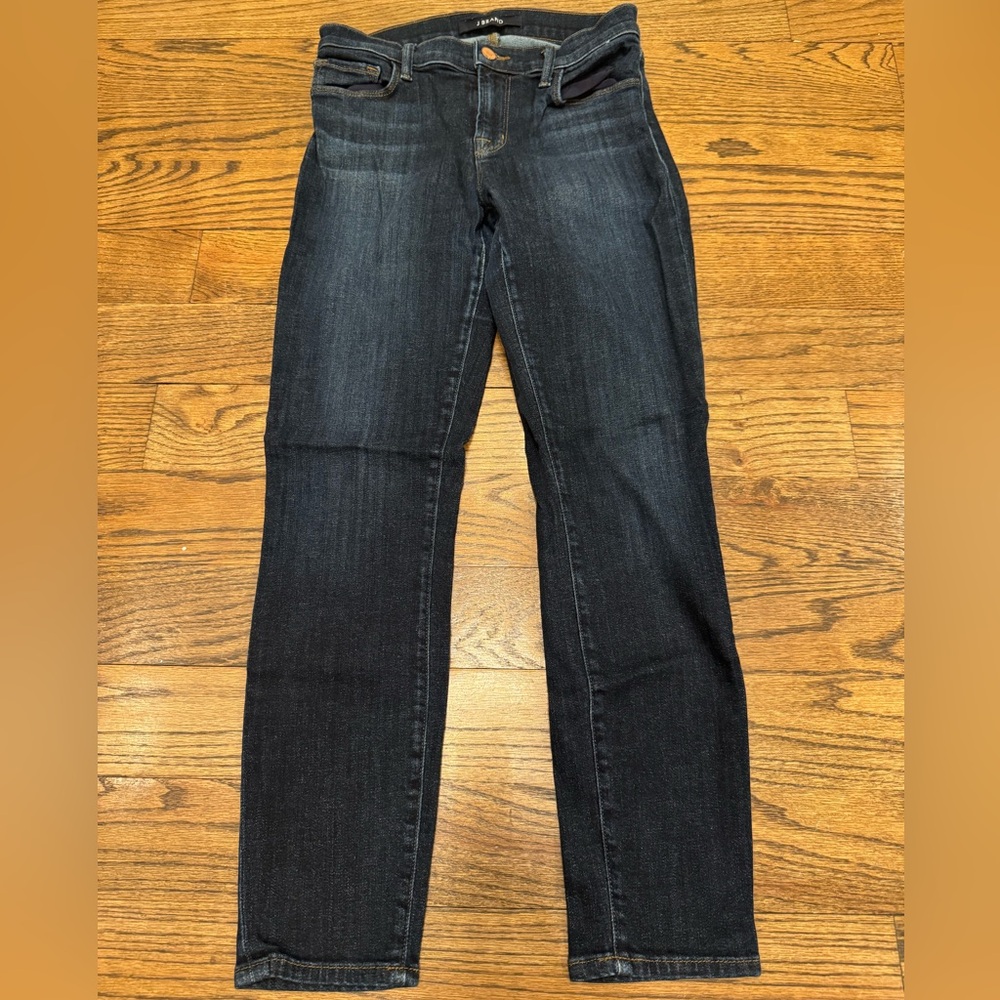 J Brand Capri Skinny Jeans 27 Oblivion Dark Wash Mid Rise Stretch Denim
